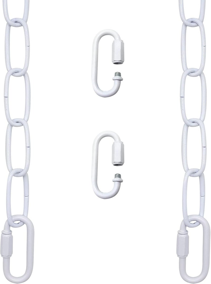 ECUDIS 6 Feet Pendant Light Fixture Chain, Lighting Hanging Chain Extension with Connection Locks, Lighting Chain Replacement for Chandelier, Plants, Fruit Basket (White) - Image 3